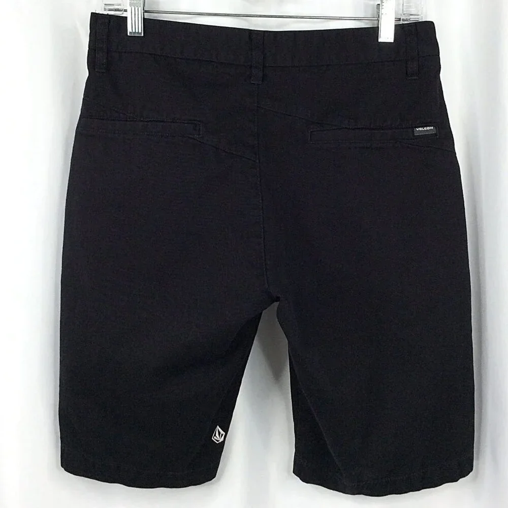 Volcom Chino Shorts Men's‎ Size 31 Black Flat Front Cotton Blend